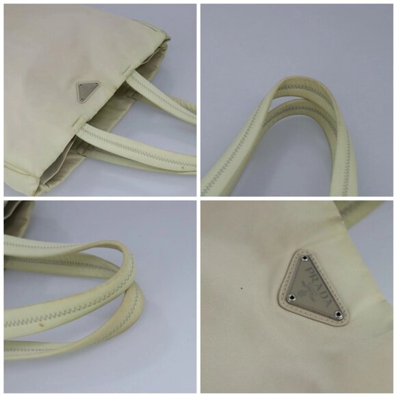 PRADA Tote Bag Nylon White Silver Auth 99539 - Picture 16 of 16